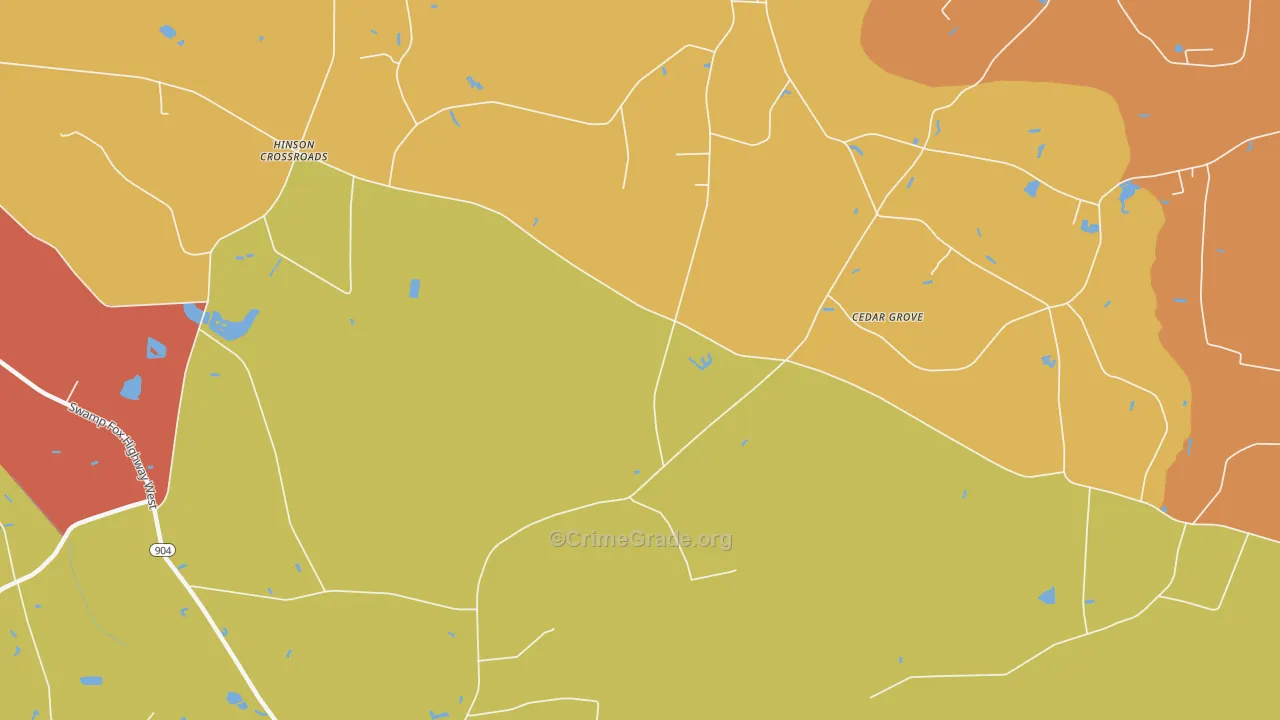Cherry Grove, NC Map of Burglary Rates