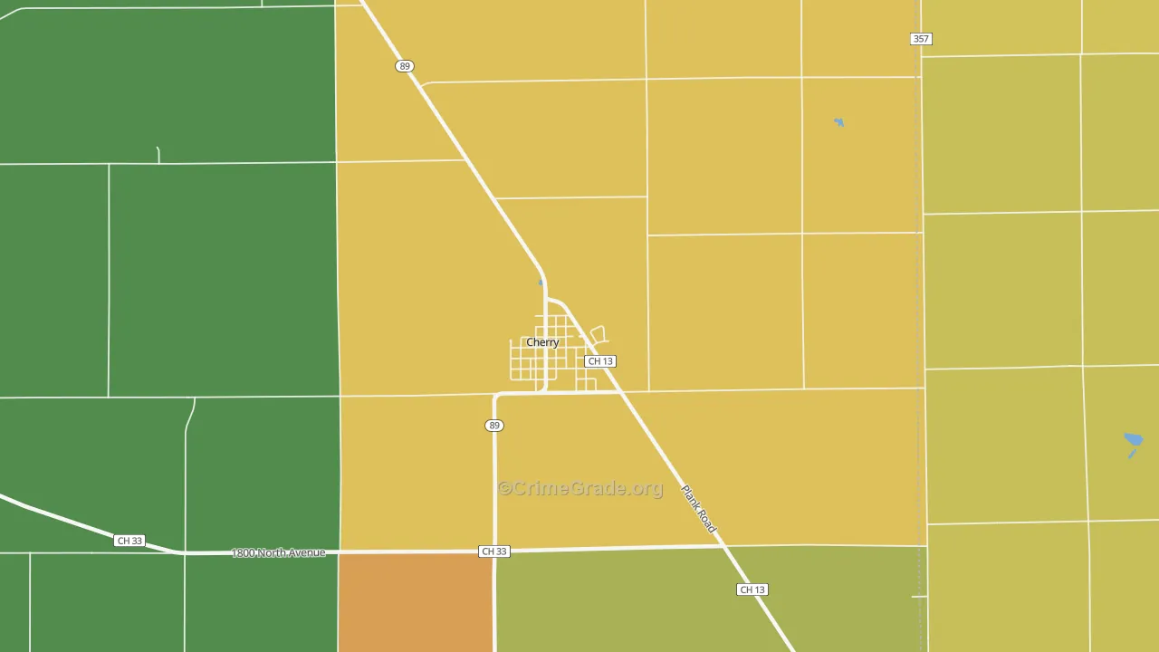 Cherry, IL Map of Burglary Rates