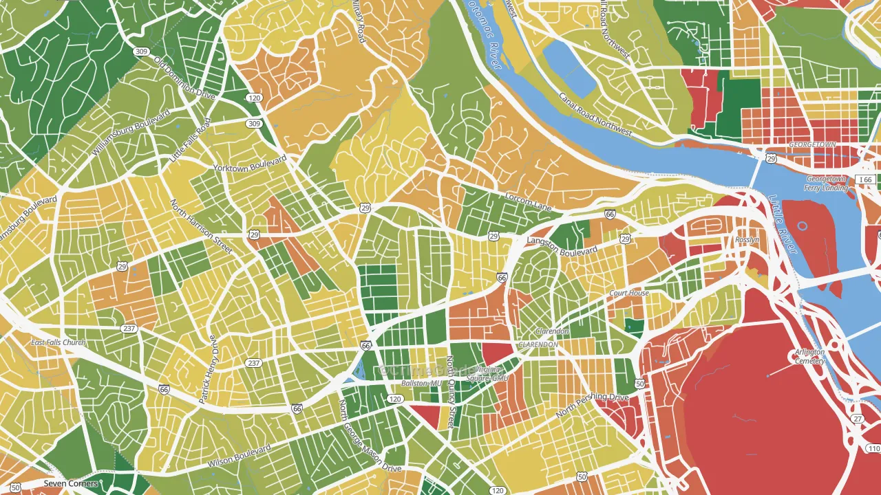 Cherrydale, Arlington, VA Map of Burglary Rates