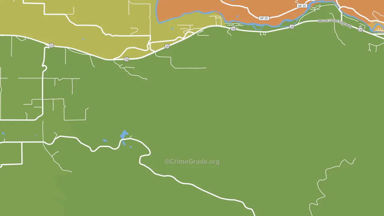 Cherryville, OR Map of Burglary Rates