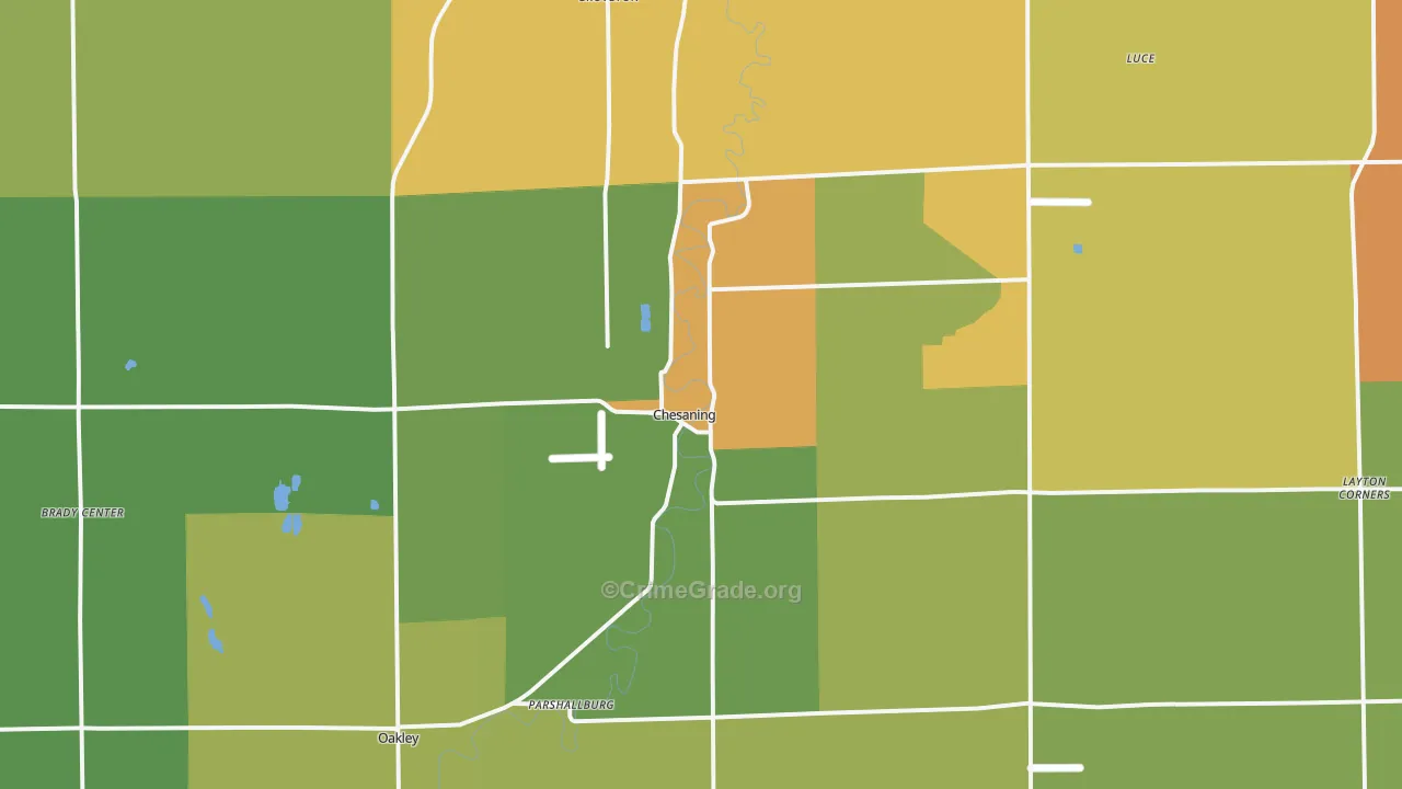 Chesaning, MI Map of Burglary Rates