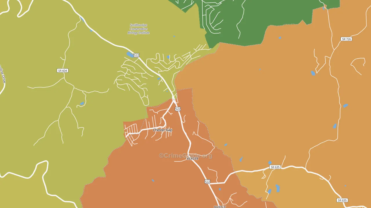 Chester Gap, VA Map of Burglary Rates