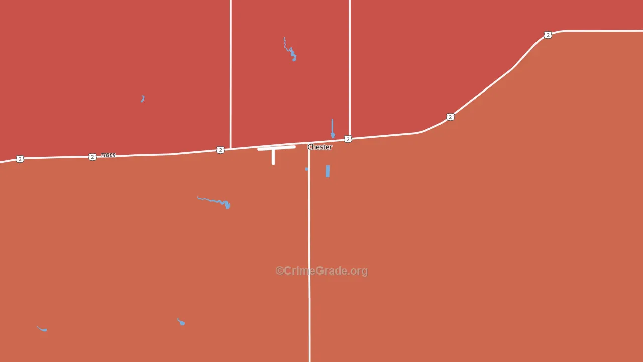 Chester, MT Map of Burglary Rates