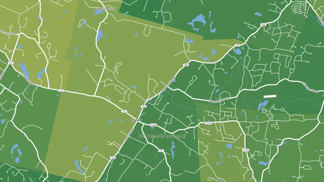 Chester, NH Map of Burglary Rates