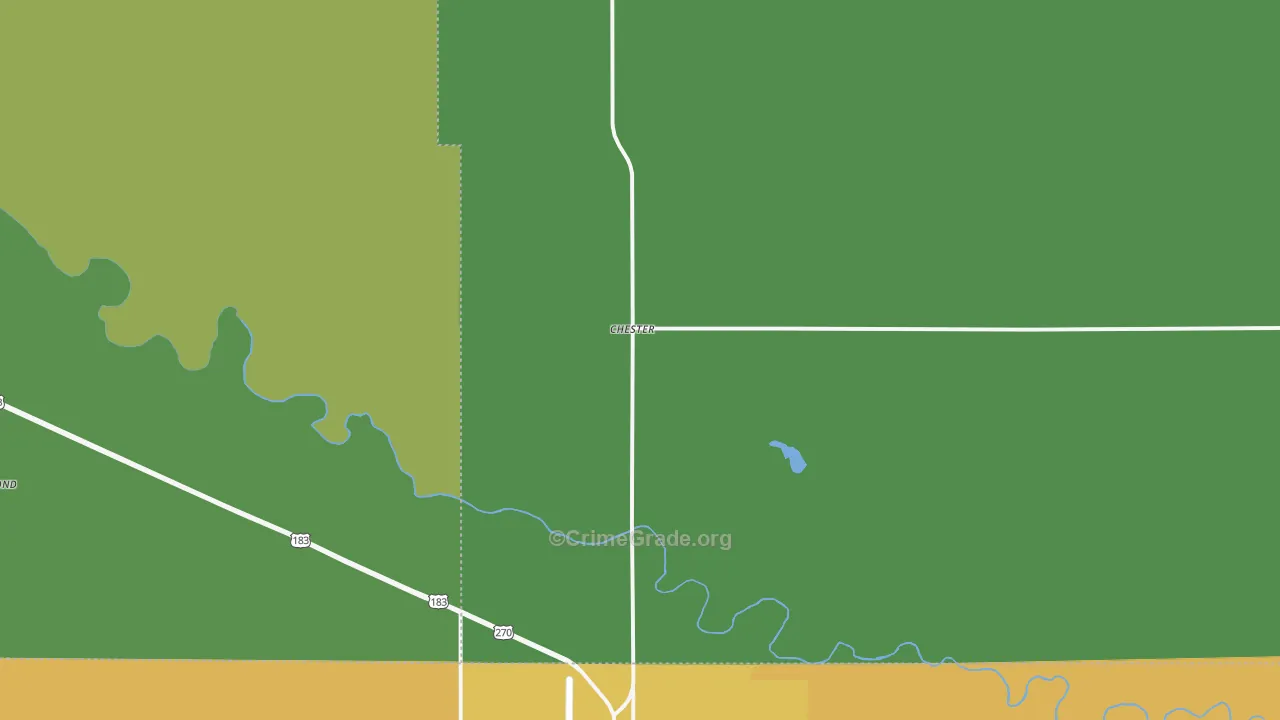 Chester, OK Map of Burglary Rates
