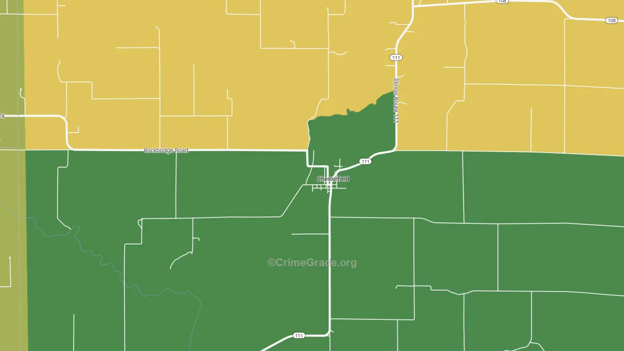 Chesterfield, IL Map of Burglary Rates