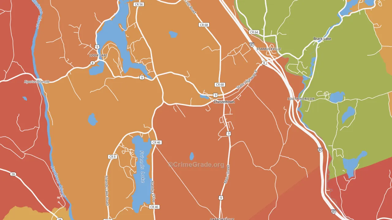 Chestertown, NY Map of Burglary Rates