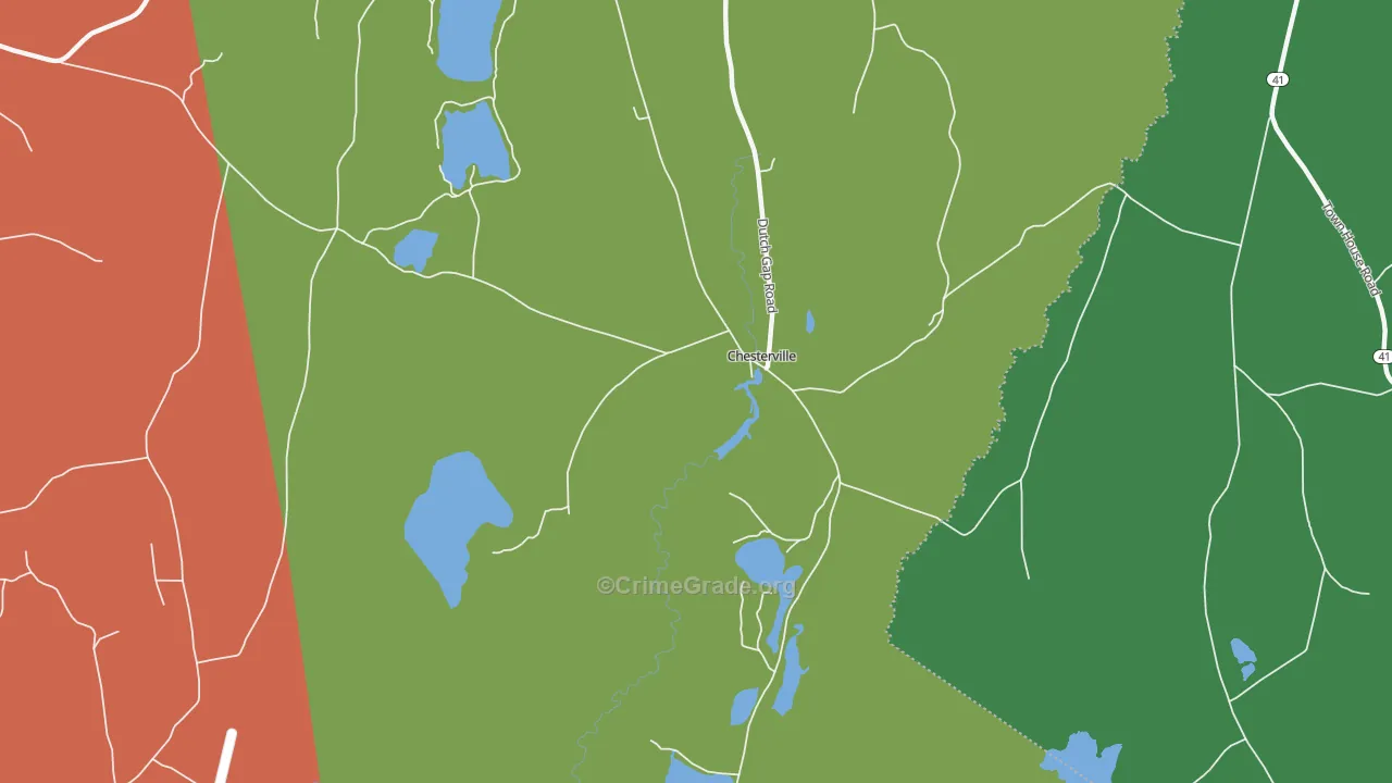 Chesterville, ME Map of Burglary Rates