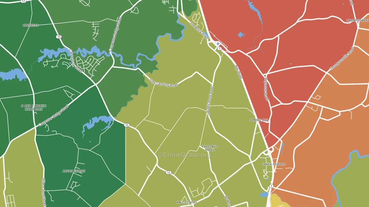 Chestnut Knoll, DE Map of Burglary Rates
