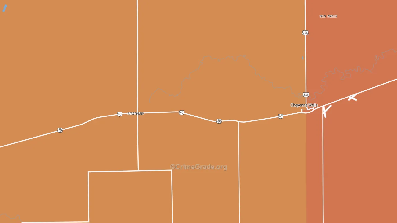Cheyenne County, CO Map of Burglary Rates