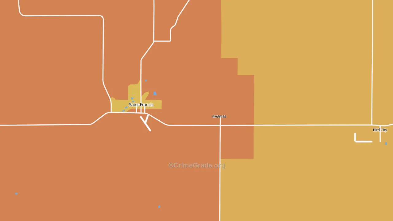 Cheyenne County, KS Map of Burglary Rates