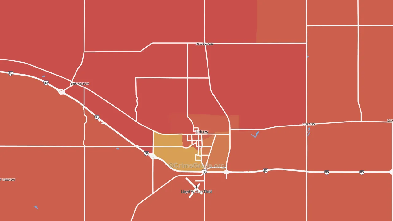 Cheyenne County, NE Map of Burglary Rates