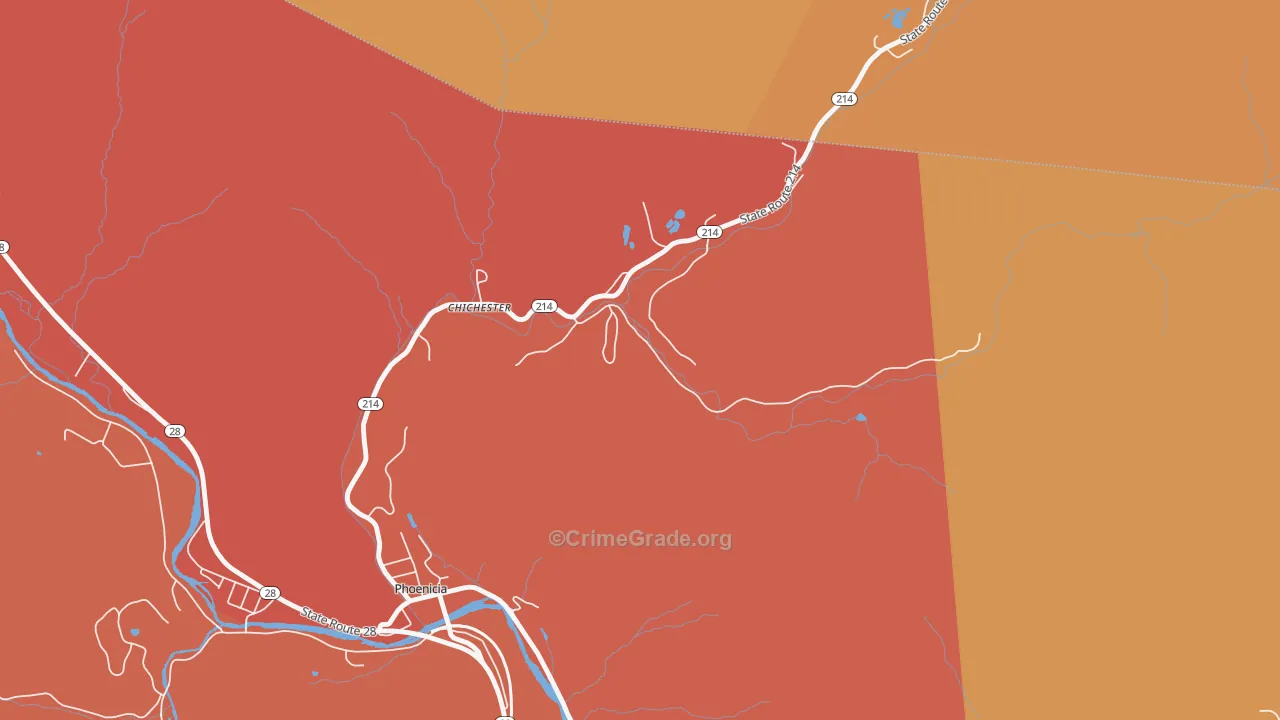 Chichester, NY Map of Burglary Rates