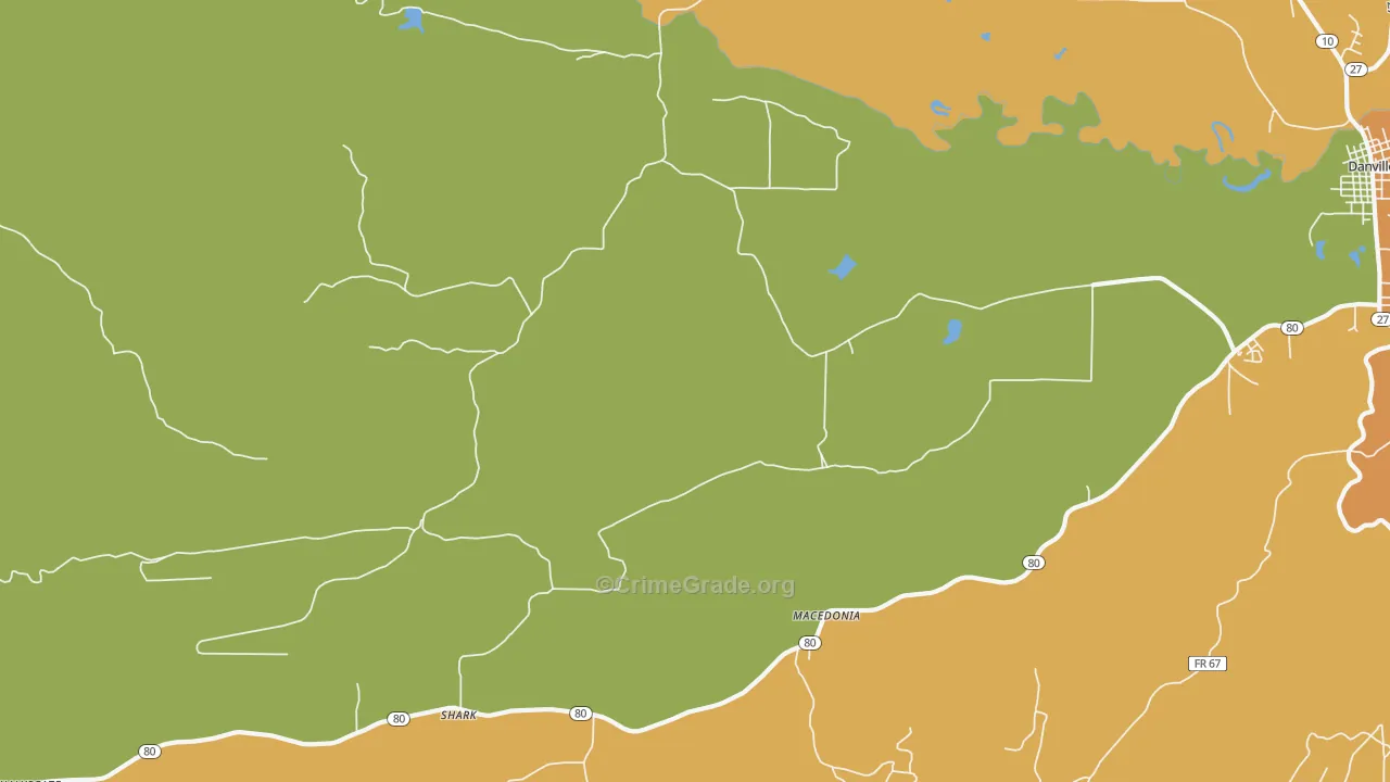 Chickalah, AR Map of Burglary Rates
