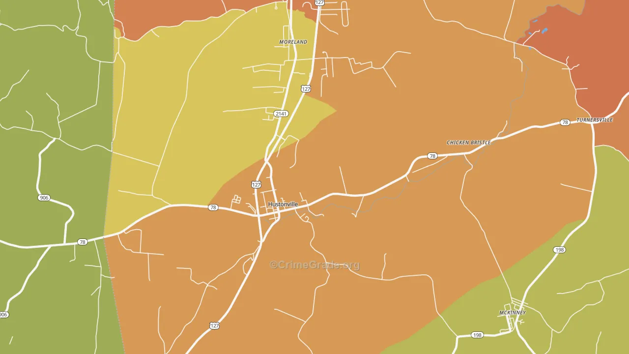 Chicken Bristle, KY Map of Burglary Rates