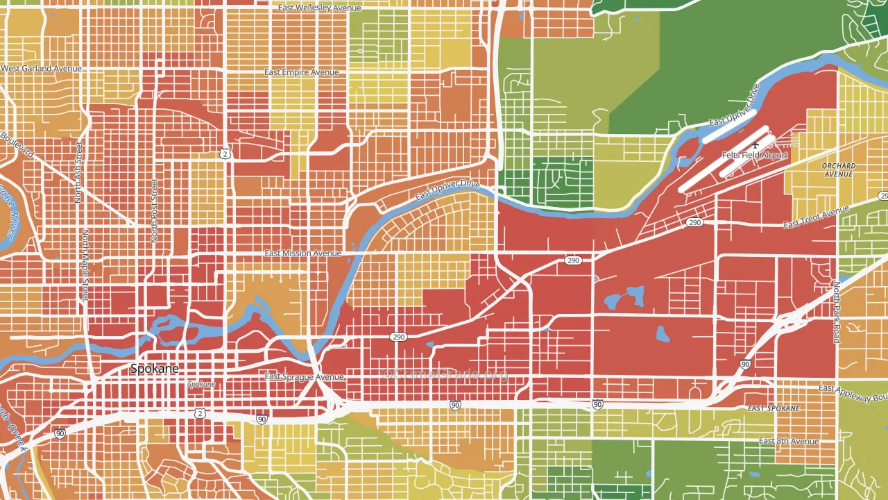Chief Garry Park, Spokane, WA Map of Burglary Rates