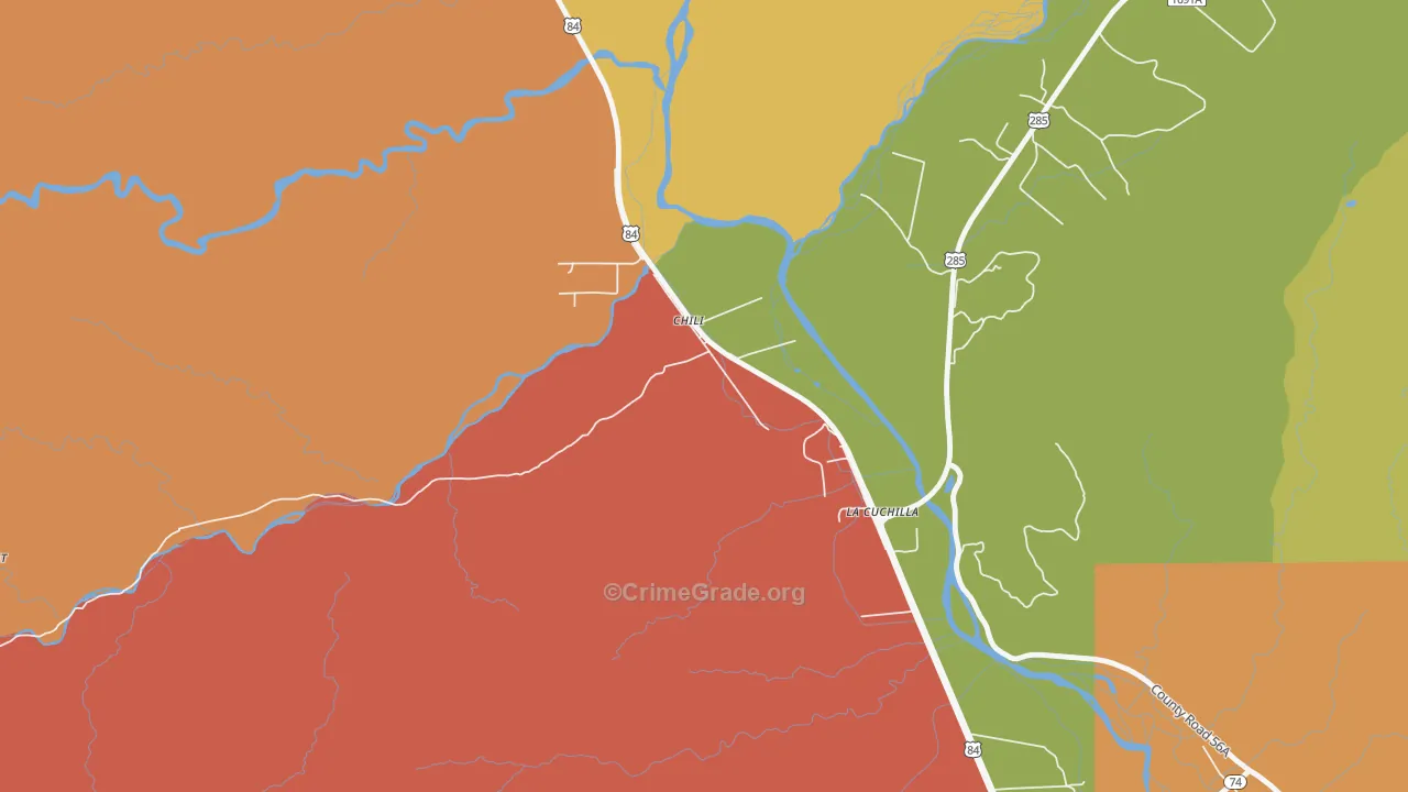 Chili, NM Map of Burglary Rates