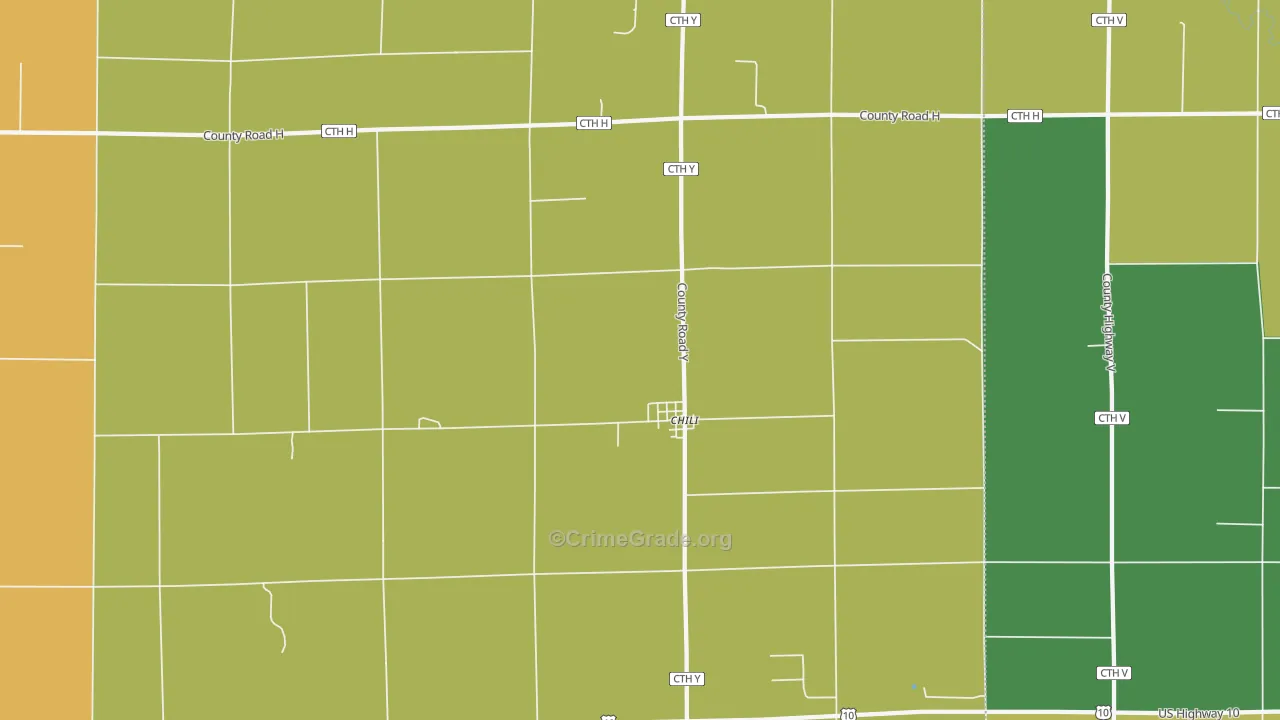 Chili, WI Map of Burglary Rates