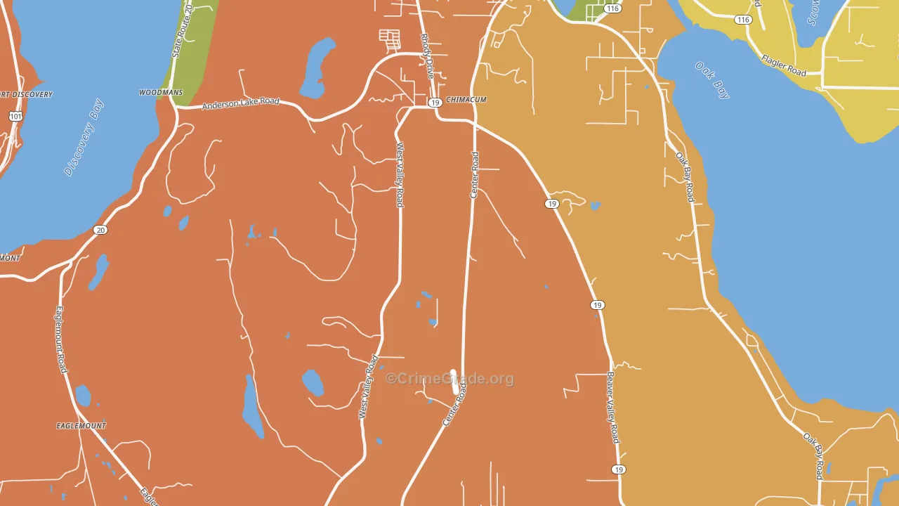 Chimacum, WA Map of Burglary Rates