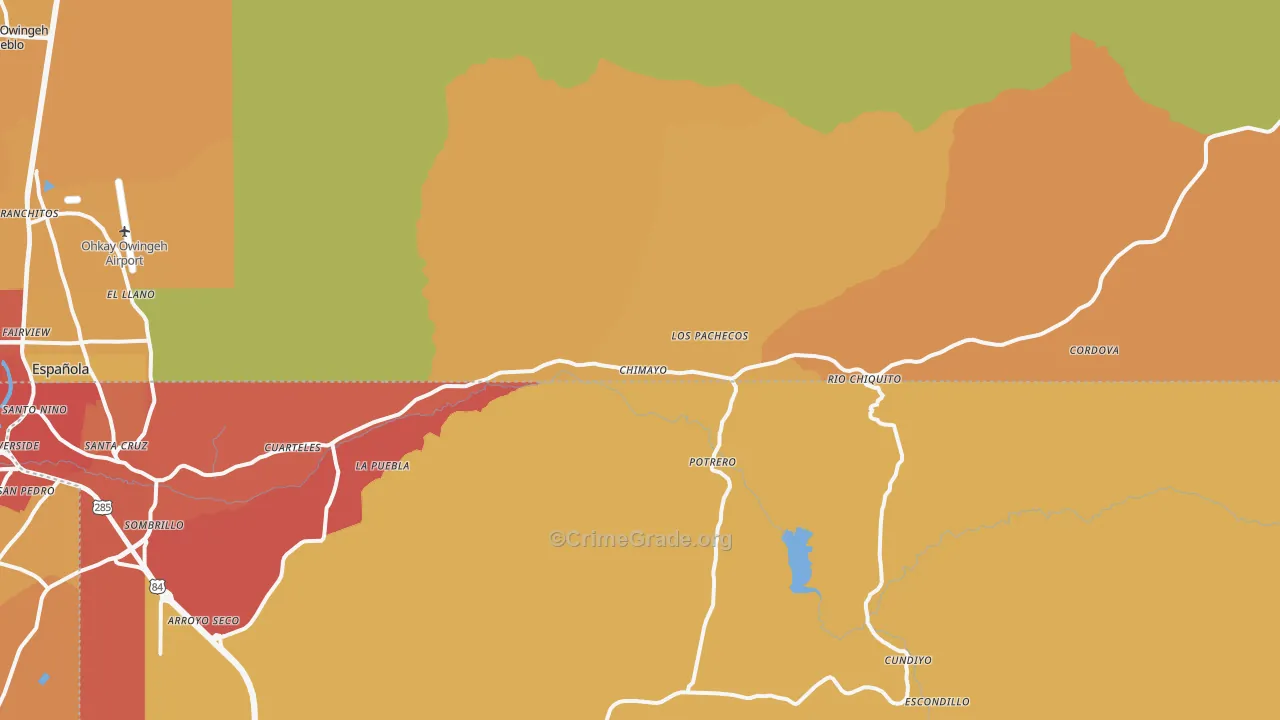 Chimayo, NM Map of Burglary Rates