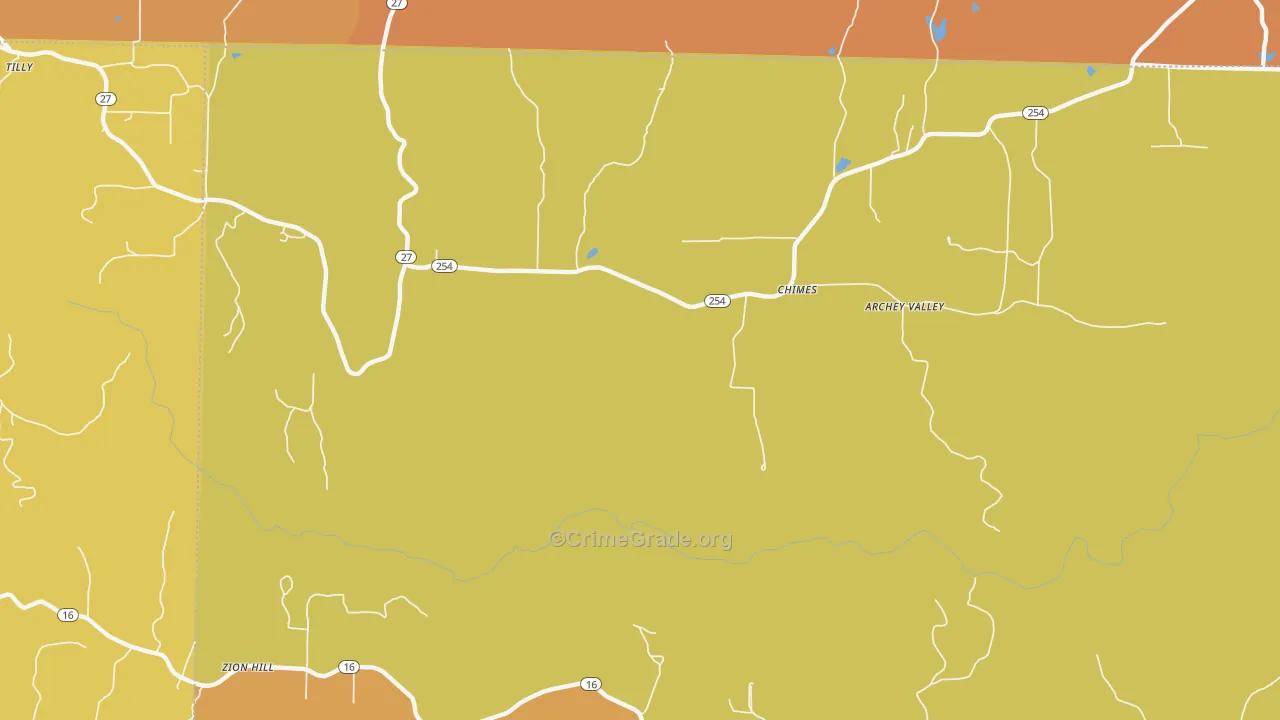 Chimes, AR Map of Burglary Rates