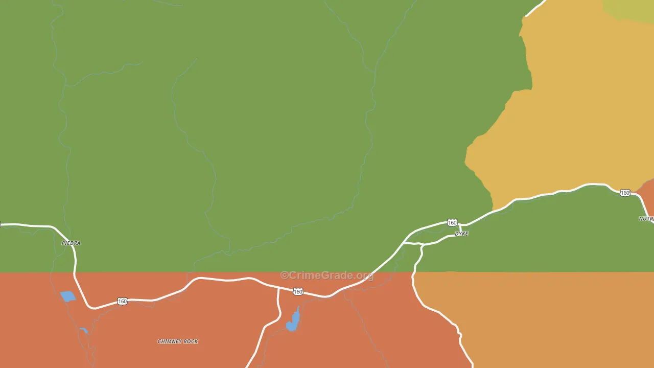 Chimney Rock, CO Map of Burglary Rates