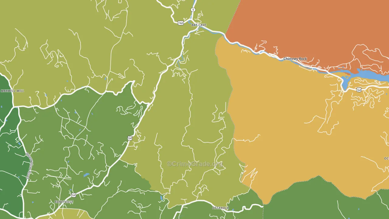 Chimney Rock, NC Map of Burglary Rates