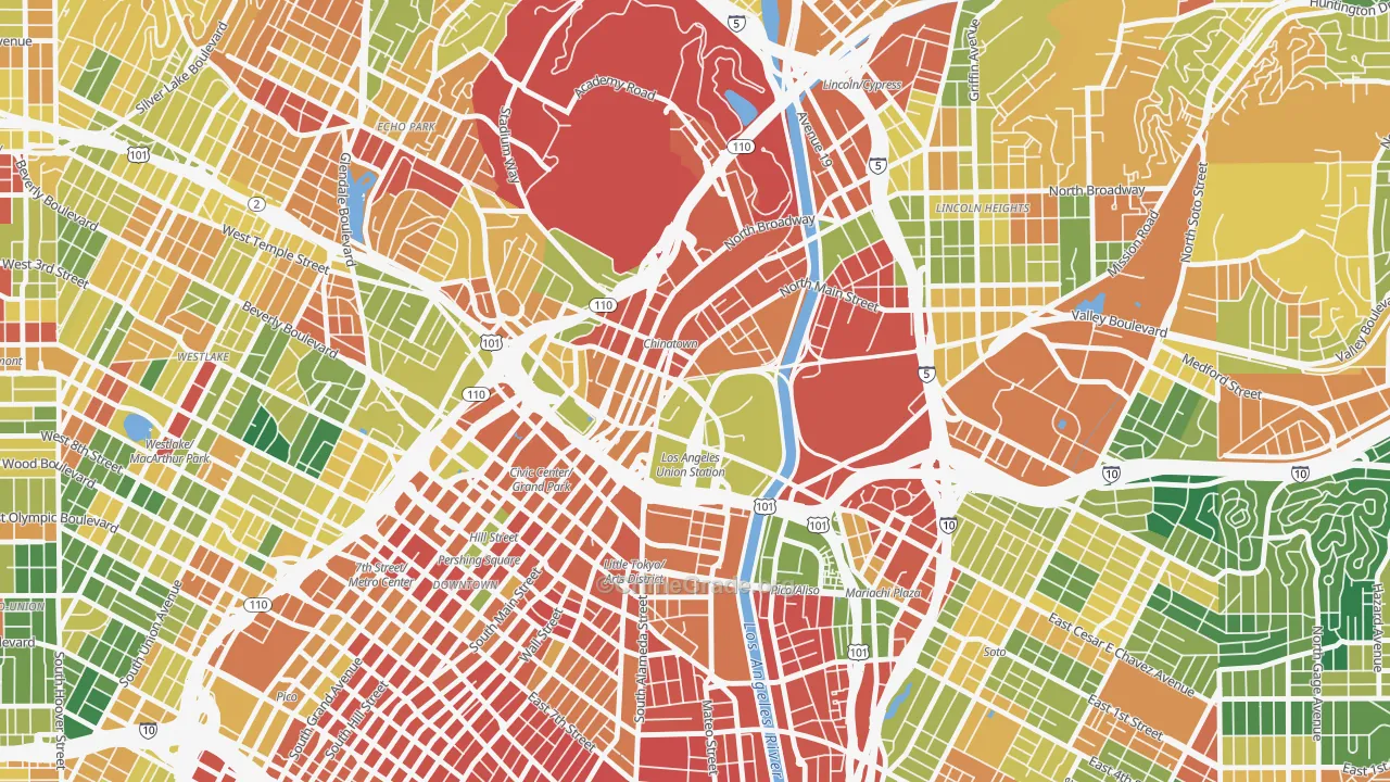Chinatown, Los Angeles, CA Map of Burglary Rates