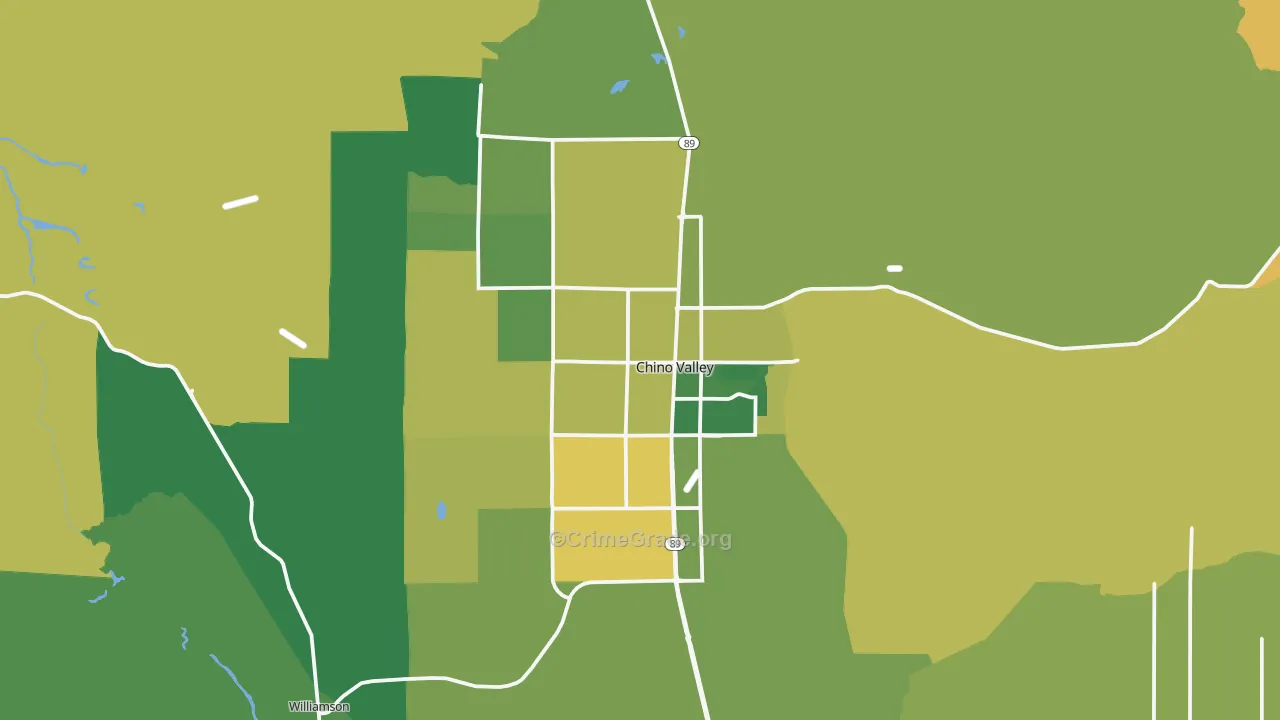 Chino Valley, AZ Map of Burglary Rates