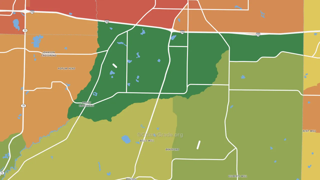 Chipley, FL Map of Burglary Rates