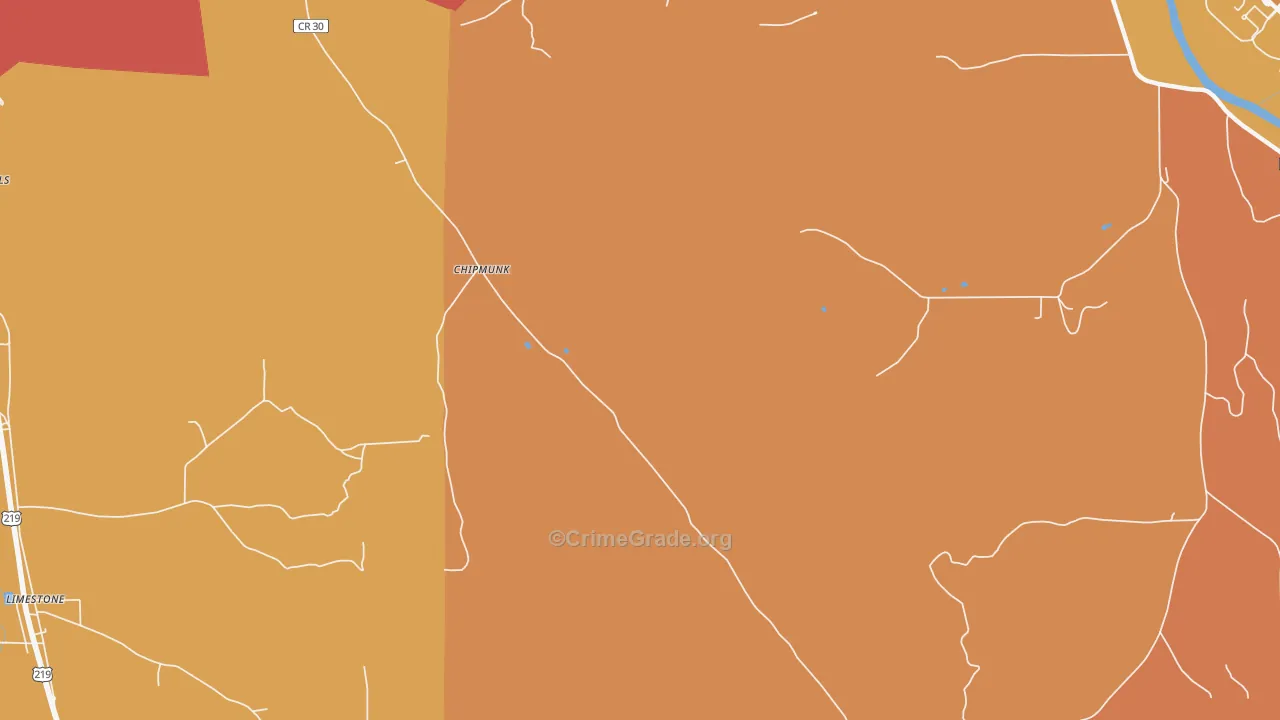 Chipmunk, NY Map of Burglary Rates