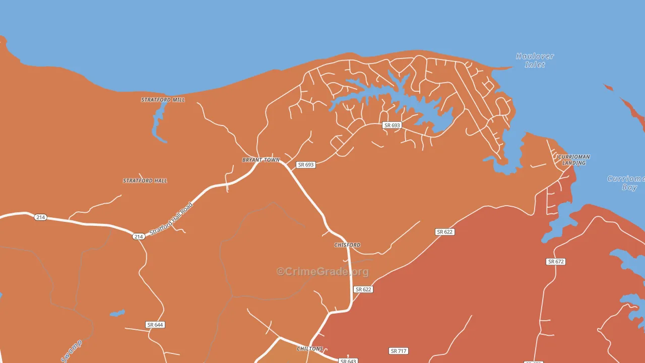 Chisford, VA Map of Burglary Rates