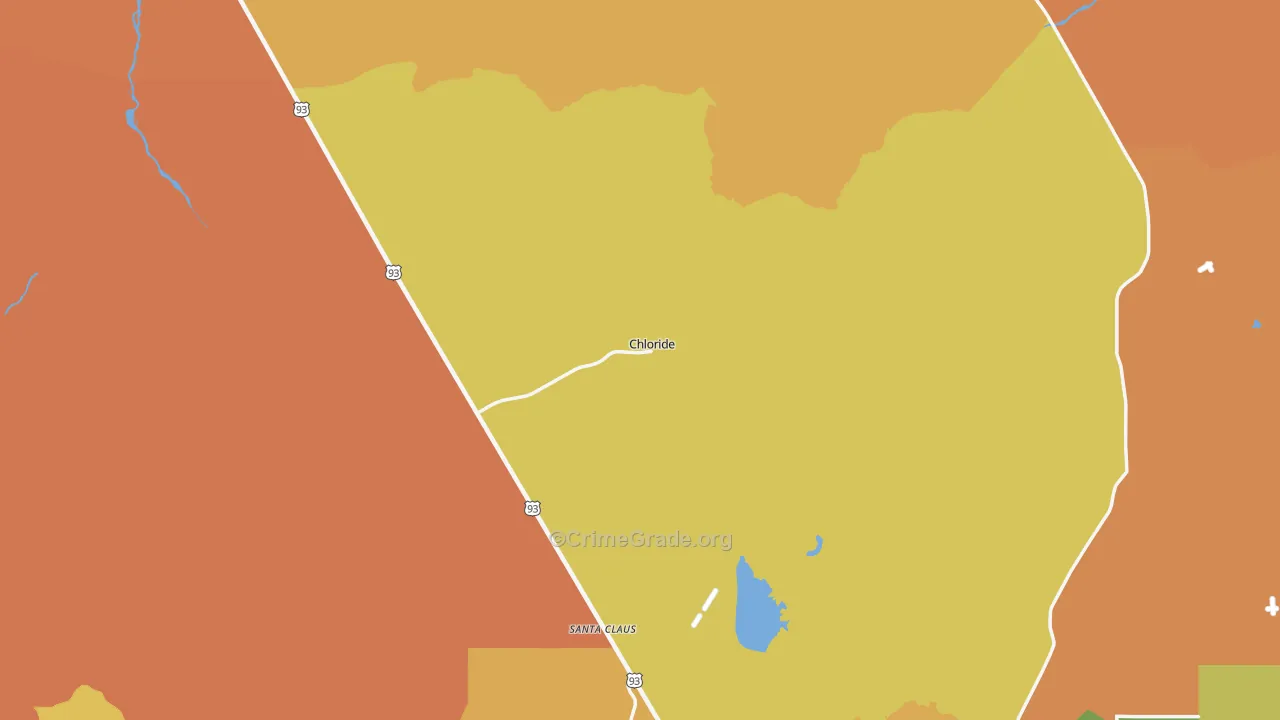 Chloride, AZ Map of Burglary Rates