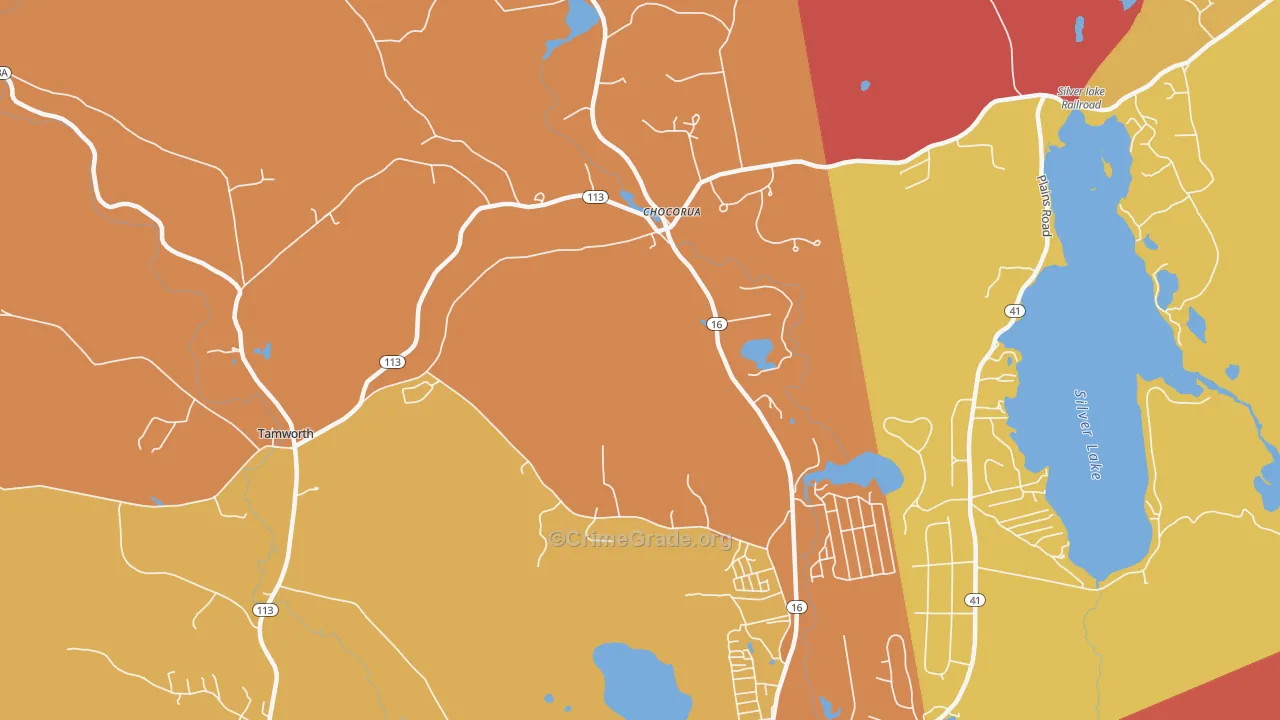 Chocorua, NH Map of Burglary Rates