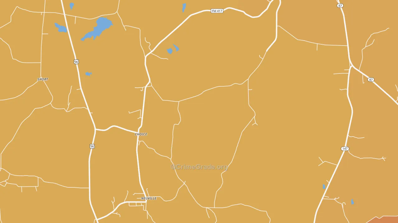 Choice, TX Map of Burglary Rates