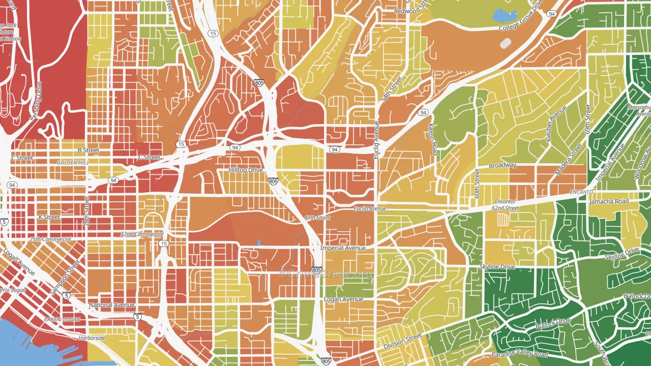 Chollas View, San Diego, CA Map of Burglary Rates