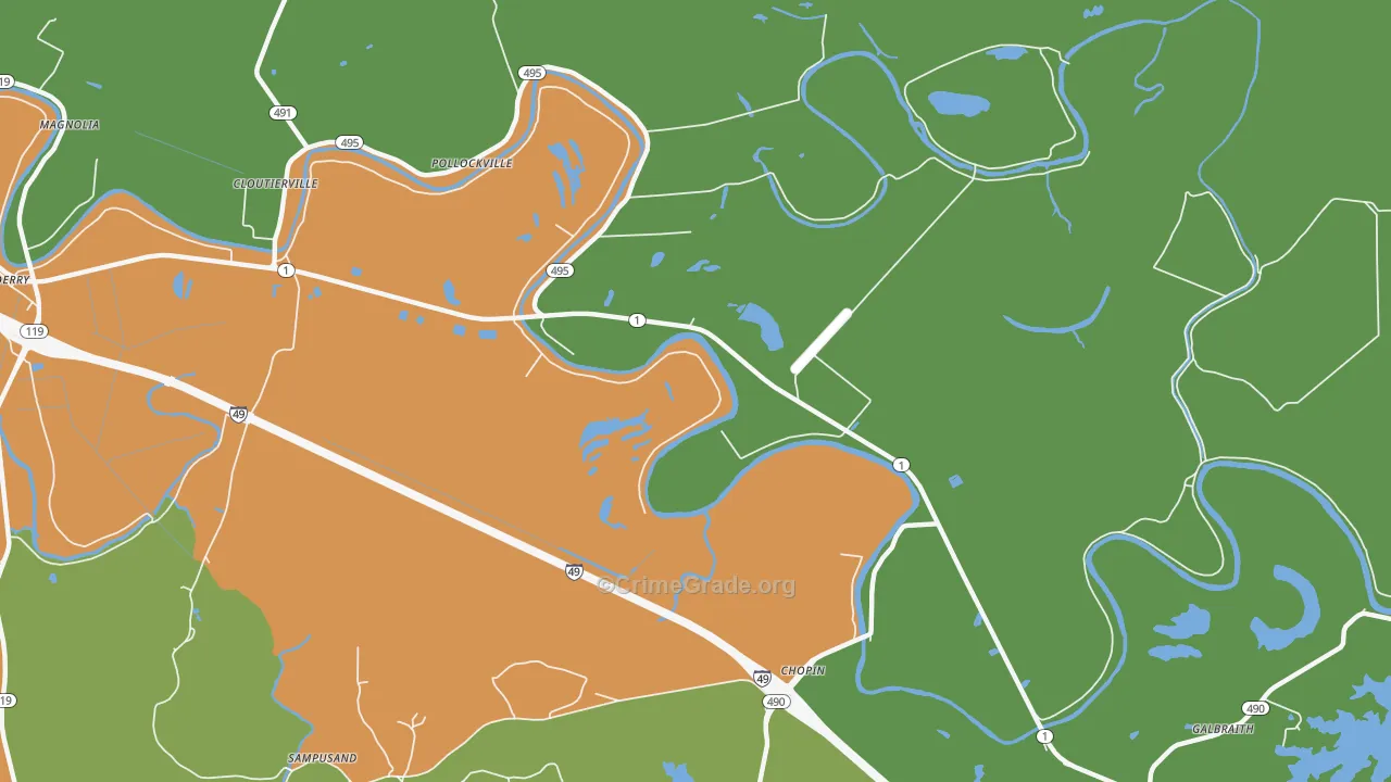 Chopin, LA Map of Burglary Rates