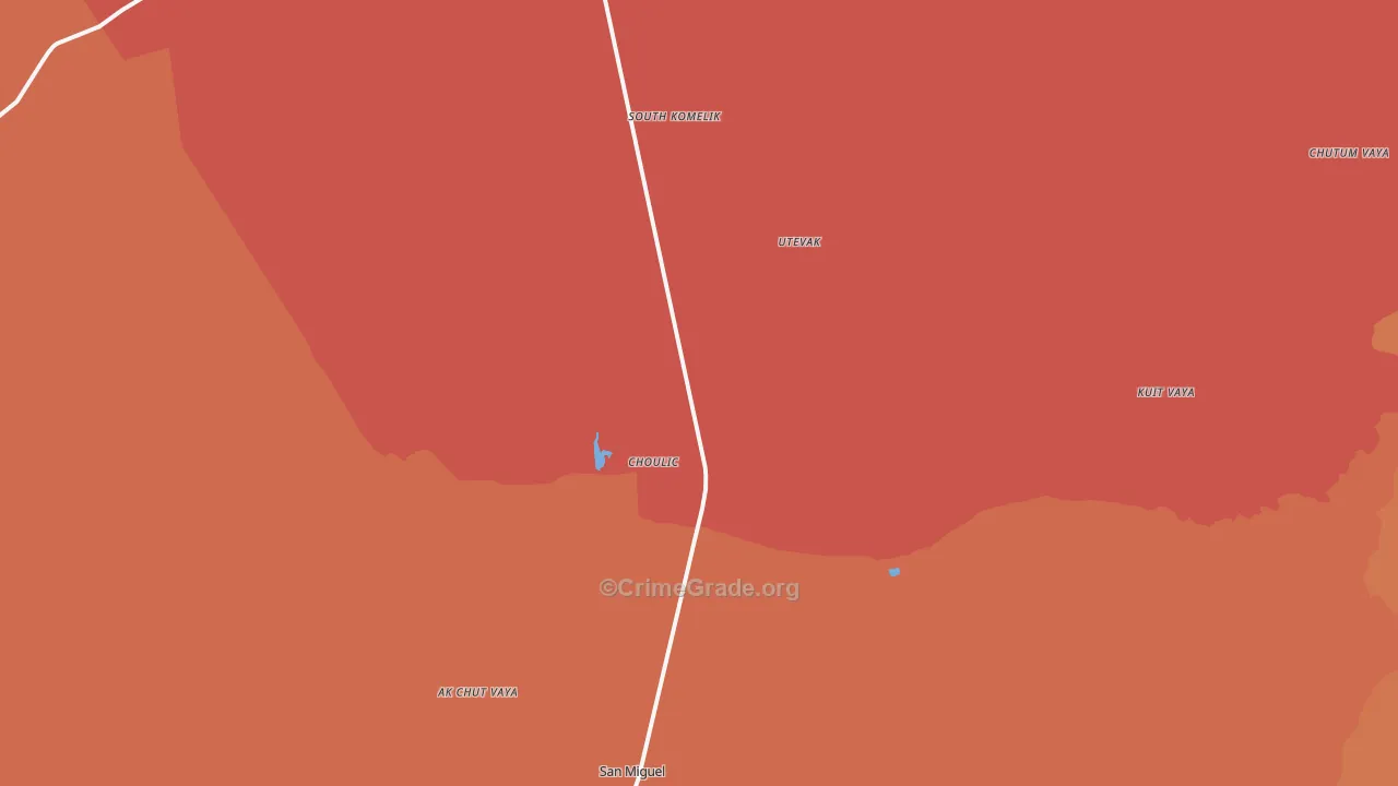Choulic, AZ Map of Burglary Rates