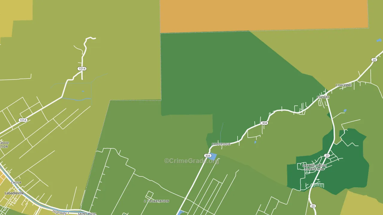 Choupique, LA Map of Burglary Rates
