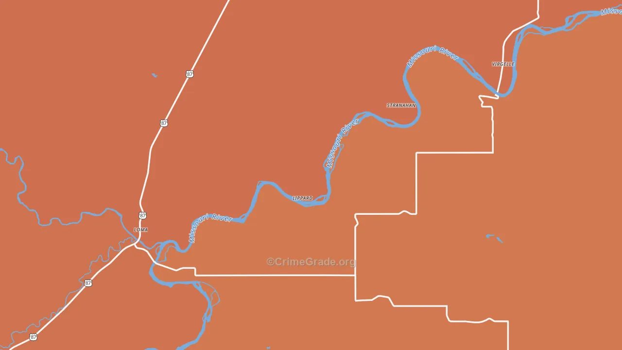 Chouteau County, MT Map of Burglary Rates