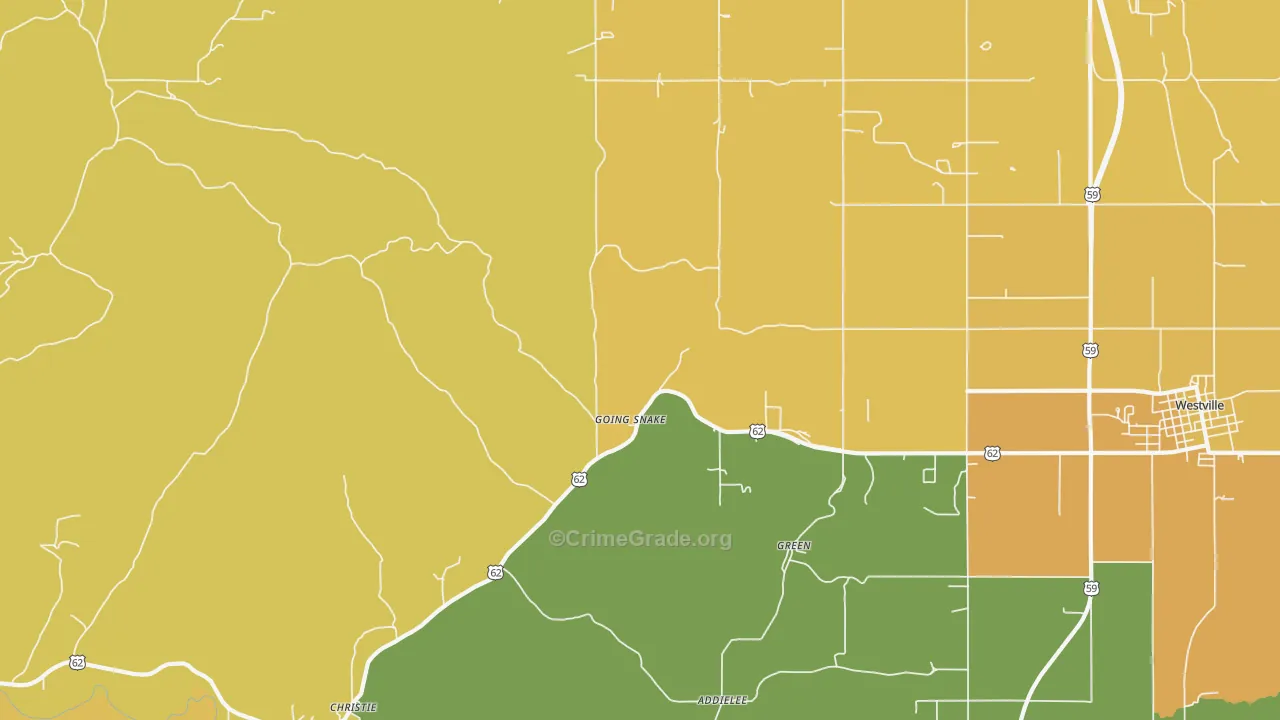 Christie, OK Map of Burglary Rates