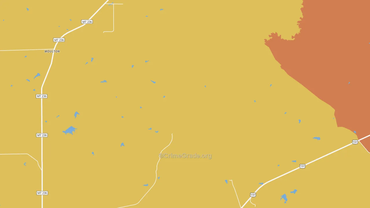 Christina, MT Map of Burglary Rates
