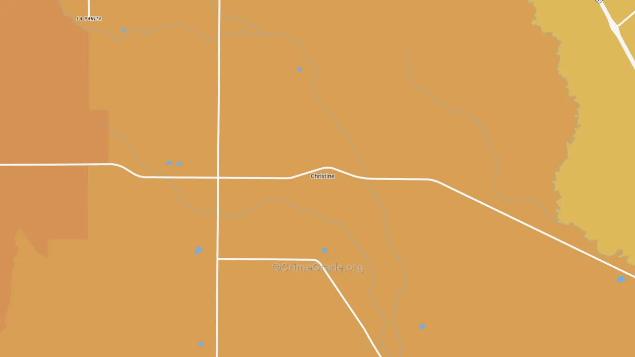Christine, TX Map of Burglary Rates