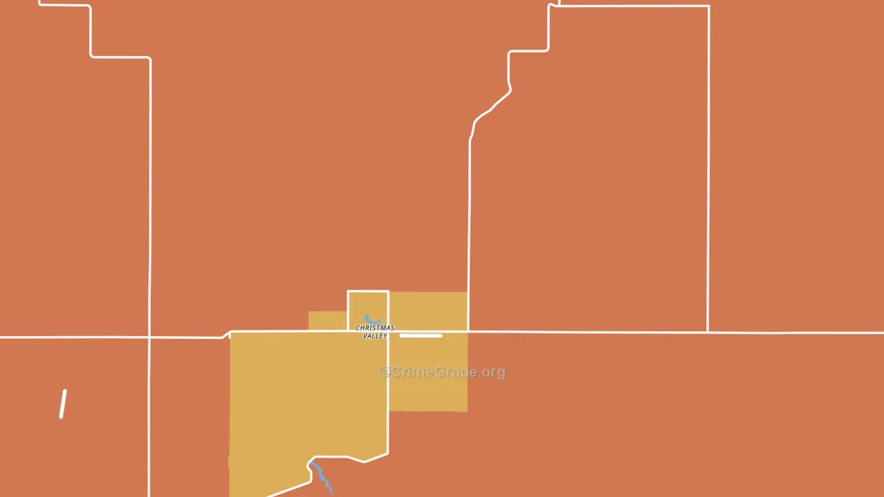 Christmas Valley, OR Map of Burglary Rates