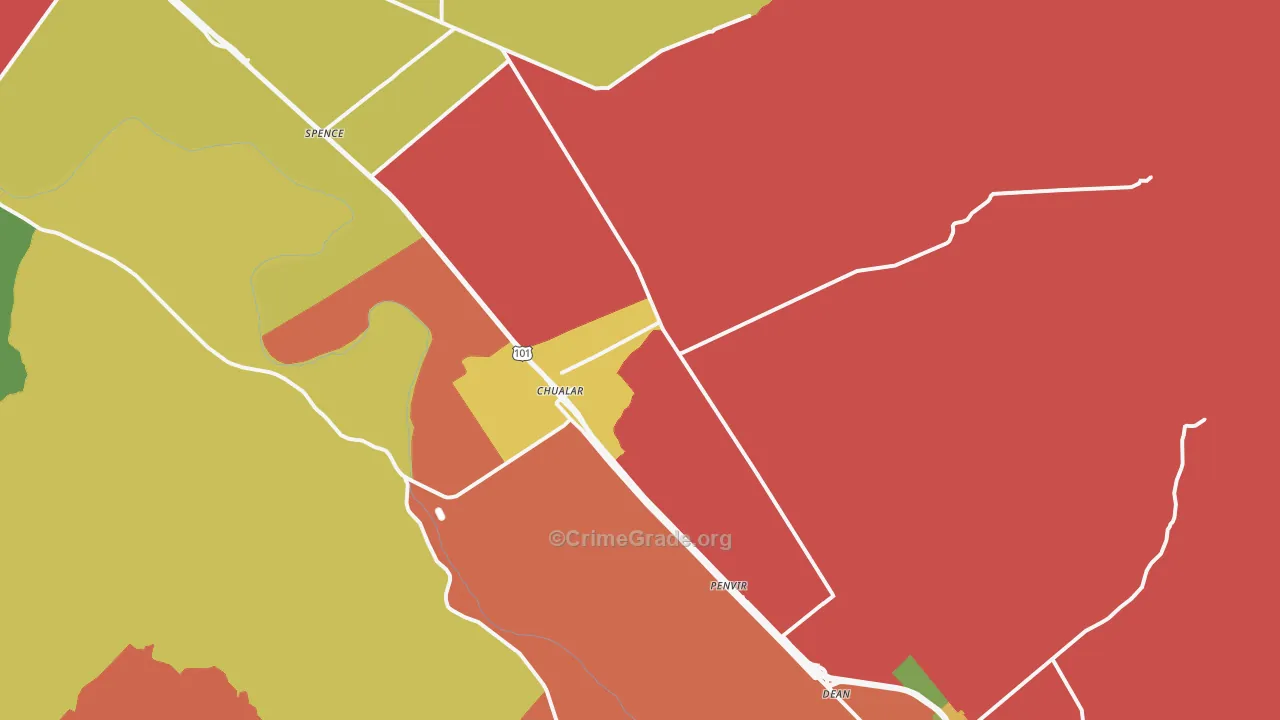 Chualar, CA Map of Burglary Rates