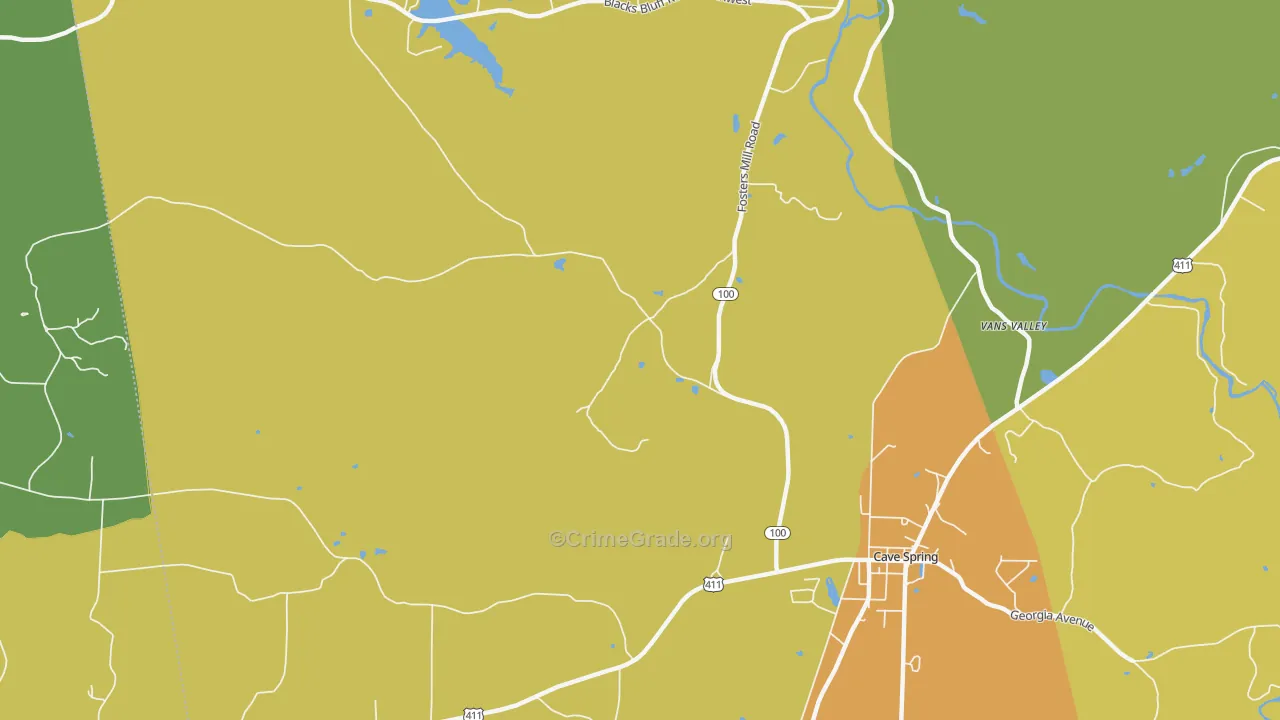 Chubbtown, GA Map of Burglary Rates