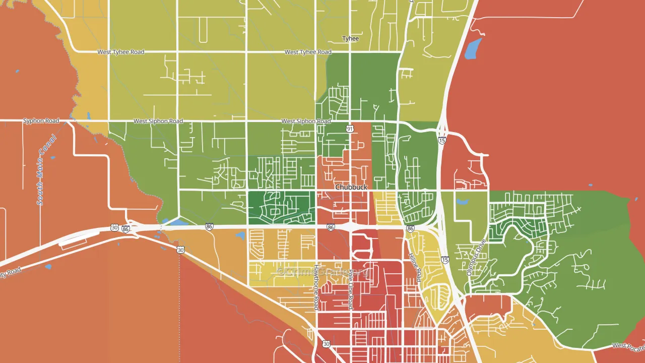 Chubbuck, ID Map of Burglary Rates