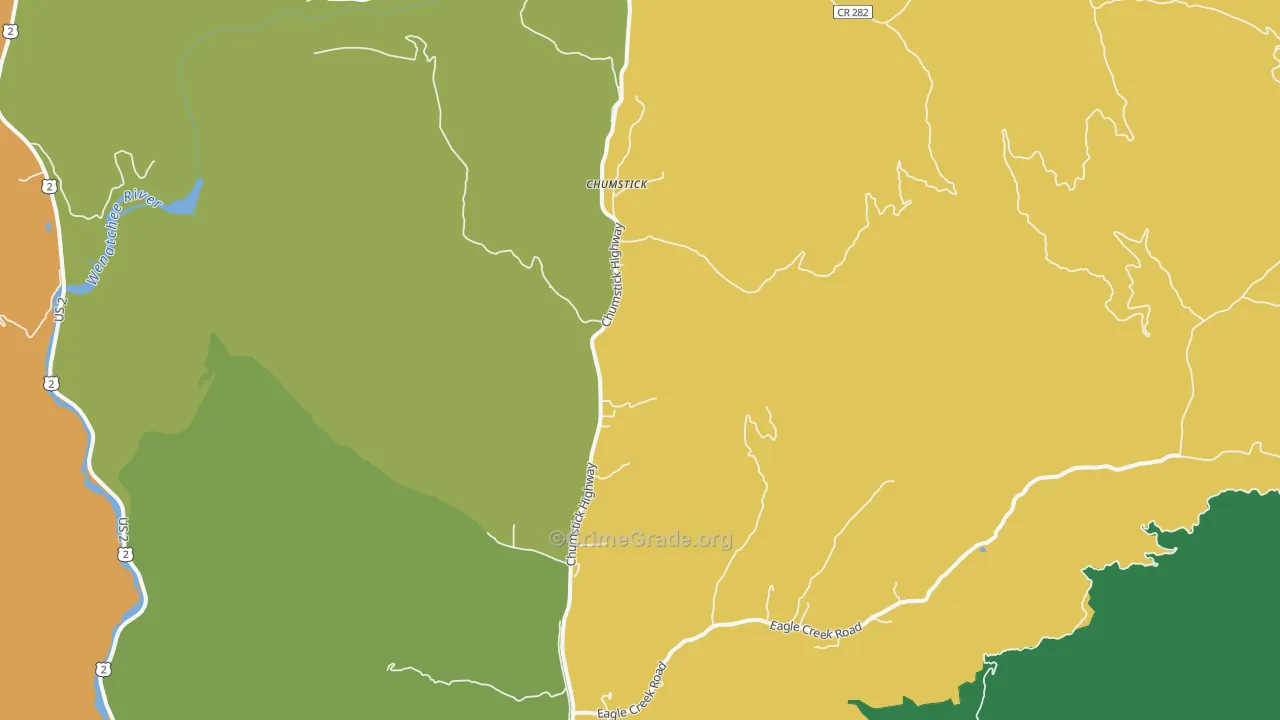 Chumstick, WA Map of Burglary Rates