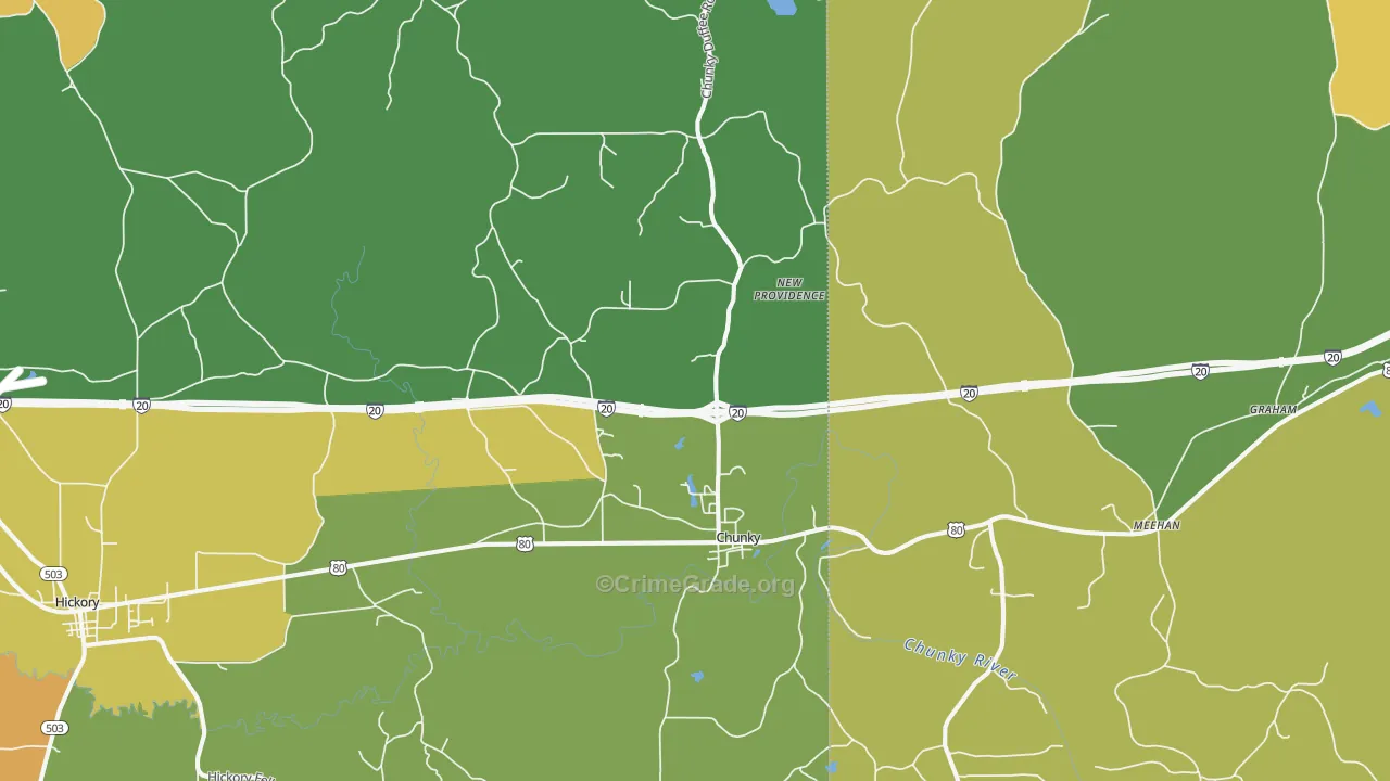 Chunky, MS Map of Burglary Rates
