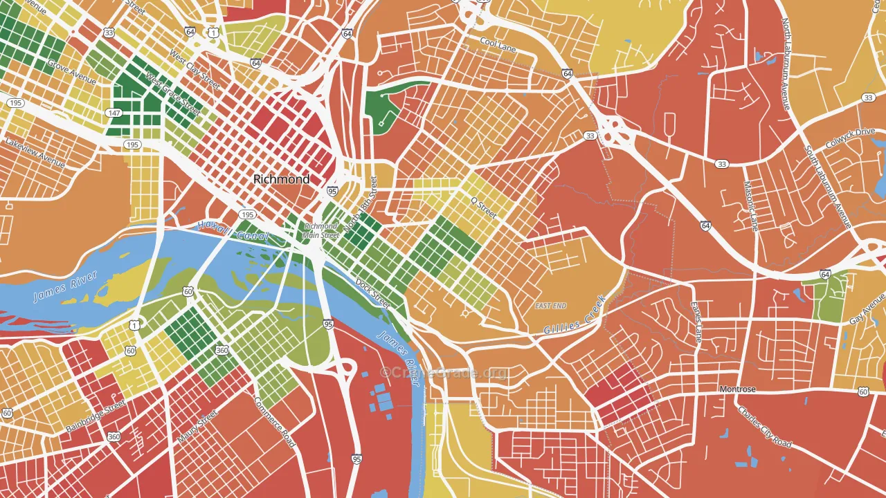 Church Hill, Richmond, VA Map of Burglary Rates